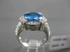 ESTATE 3.44CT DIAMOND & AAA EXTRA FACET BLUE TOPAZ 14KT WHITE GOLD FILIGREE RING