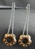 ESTATE 1.80CT DIAMOND 14KT WHITE & ROSE GOLD 3D ETOILE FLOWER HANGING EARRINGS