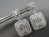 LARGE 3.41CT DIAMOND 18KT WHITE GOLD ROUND & BAGUETTE DOUBLE HALO STUD EARRINGS
