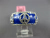 WIDE 1.40CT DIAMOND & BLUE ENAMEL 18KT WHITE GOLD MULTI PEACE SIGN ETERNITY RING