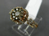 ESTATE 1CT WHITE & CHOCOLATE FANCY DIAMOND 14KT ROSE GOLD FLOWER ENGAGEMENT RING