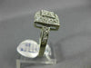 ESTATE WIDE .85CT DIAMOND 14KT WHITE GOLD 3D ROUND PAVE SQUARE ANNIVERSARY RING