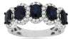 2.64CT DIAMOND & AAA SAPPHIRE 14KT WHITE GOLD 3D OVAL & ROUND ANNIVERSARY RING