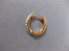 ESTATE .42CT DIAMOND 14K ROSE GOLD 3D ROUND CLASSIC OVAL HUGGIE HANGING EARRINGS
