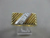 ANTIQUE .35CT BAGUETTE DIAMOND 14K 2 TONE GOLD FILIGREE MENS RING 8.5MM #11634