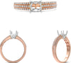 ESTATE .23CT DIAMOND 14KT WHITE & ROSE GOLD 4 PRONG SEMI MOUNT ENGAGEMENT RING