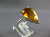 LARGE 13.89CT DIAMOND & AAA CITRINE 14KT WHITE GOLD 3D HEART SHAPE FUN LOVE RING