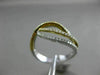 ESTATE LARGE .37CT DIAMOND 18KT WHITE & YELLOW GOLD MULTI ROW INFINITY LOVE RING