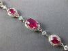 ESTATE 2.41CT DIAMOND & AAA RUBY 18KT WHITE GOLD OVAL HALO CLASSIC LOVE BRACELET