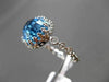 ANTIQUE 5.08CTW DIAMOND & AAA BLUE TOPAZ 14KT WHITE GOLD FILIGREE MILGRAIN RING