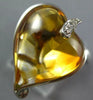 LARGE 13.89CT DIAMOND & AAA CITRINE 14KT WHITE GOLD 3D HEART SHAPE FUN LOVE RING