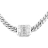 EXTRA LARGE 10.39CT DIAMOND 18KT WHITE GOLD 3D ROUND & BAGUETTE OCTAGON NECKLACE
