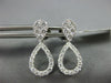ESTATE .69CT DIAMOND 18KT WHITE GOLD 3D 2 IN 1 TEAR DROP STUD HANGING EARRINGS