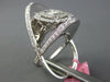 2.87CT DIAMOND 18K WHITE GOLD ROUND & BAGUETTE OVAL CLUSTER CRISS CROSS X RING