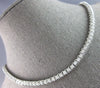 LARGE 4.0CT DIAMOND 14KT WHITE GOLD 3D 4 PRONG GRADUATING LOVE TENNIS NECKLACE