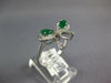 .71CT DIAMOND & AAA EMERALD 14K WHITE GOLD PEAR SHAPE & ROUND BOW SHAPE FUN RING