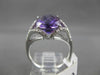 ANTIQUE LARGE 4.36CTW DIAMOND & AAA EXTRA FACET AMETHYST 14KT WHITE GOLD RING