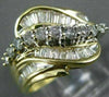 ESTATE LARGE 1.10CT DIAMOND 14KT WHITE & YELLOW GOLD WAVE SWIRL FUN RING #17141