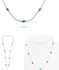 5.20CT DIAMOND & AAA EMERALD 14K WHITE GOLD 3D OVAL & ROUND BY THE YARD NECKLACE