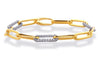 1.48CT DIAMOND 14KT 2 TONE GOLD 3D CLASSIC OPEN OVAL BY THE YARD TENNIS BRACELET