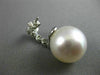 ESTATE LARGE .72CT DIAMOND & AAA SOUTH SEA PEARL 18K WHITE GOLD 5 STONE EARRINGS
