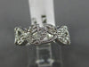 ESTATE .55CT DIAMOND 14K WHITE GOLD 3D FLOWER FILIGREE ETERNITY ANNIVERSARY RING