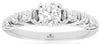 ESTATE .75CT DIAMOND 14KT WHITE GOLD 3D ROUND 7 STONE FILIGREE ENGAGEMENT RING