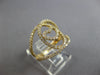 ESTATE WIDE 1.48CT DIAMOND 14KT YELLOW GOLD 3D OPEN HEART LOVE KNOT LOVE RING