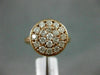 ESTATE WIDE 1.0CT ROUND DIAMOND 14K ROSE GOLD 3D CLASSIC FLOWER CLUSTER FUN RING