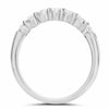 ESTATE .70CT DIAMOND 14K WHITE GOLD 7 STONE SHARE PRONG WEDDING ANNIVERSARY RING