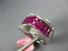 WIDE 4.51CT DIAMOND & AAA RUBY 18KT WHITE GOLD PRINCESS & ROUND PYRAMID FUN RING