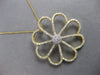 ESTATE EXTRA LARGE 2.85CT DIAMOND 18KT YELLOW GOLD FLOWER LOVE FLOATING PENDANT