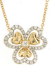 ESTATE .31CT DIAMOND 14KT YELLOW GOLD MULTI HEART FLOWER SOLITAIRE LOVE NECKLACE