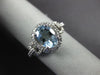 ESTATE 1.28CT DIAMOND & AAA AQUAMARINE 14KT WHITE GOLD FILIGREE ENGAGEMENT RING