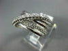 ESTATE WIDE .60CT DIAMOND 14KT WHITE GOLD MULTI ROW CRISS CROSS LOVE RING #1088