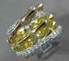 ESTATE LARGE 1.42CT DIAMOND 14KT TRI COLOR GOLD 3D BAMBOO CRISS CROSS LOVE RING