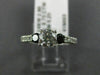 .25CT WHITE & BLACK DIAMONDS 14KT WHITE GOLD PAST PRESENT FUTURE ENGAGEMENT RING