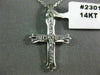 ESTATE .30CT ROUND DIAMOND 14KT WHITE GOLD CLASSIC CHANNEL CROSS PENDANT #23015