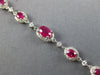 ESTATE 2.41CT DIAMOND & AAA RUBY 18KT WHITE GOLD OVAL HALO CLASSIC LOVE BRACELET