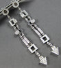 ESTATE LARGE .45CT DIAMOND 14KT WHITE GOLD 3D MULTI SHAPE ARROW HANGING EARRINGS