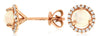 .76CT DIAMOND & AAA OPAL 14KT ROSE GOLD ROUND CLASSIC HALO MARTINI STUD EARRINGS