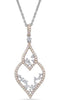ESTATE .63CT DIAMOND 14KT WHITE GOLD 3D TEAR DROP HEART CLUSTER FLOATING PENDANT