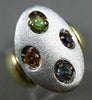 ESTATE LARGE .40CT MULTI COLOR GEM 14KT WHITE & YELLOW GOLD ETOILE FILIGREE RING