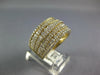 ESTATE LARGE 2.44CT DIAMOND 18KT YELLOW GOLD 3D MULTI ROW FUN ANNIVERSARY RING