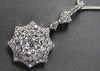 ESTATE LARGE .94CT DIAMOND 18KT WHITE GOLD 3D FLOWER STARBURST FLOATING PENDANT