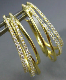 ESTATE WIDE .65CT DIAMOND 18KT YELLOW GOLD 3D CRISS CROSS OVAL CLIP ON EARRINGS