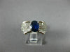 ESTATE WIDE 2.20CT DIAMOND & AAA SAPPHIRE 18KT WHITE GOLD FLOWER ENGAGEMENT RING