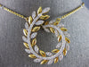 EXTRA LARGE 2.25CT DIAMOND 14KT YELLOW GOLD MULTI LEAF CRISS CROSS LOVE NECKLACE