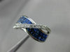 ESTATE WIDE 3.02CT DIAMOND & OMBRE AAA SAPPHIRE 14K WHITE GOLD 3D MULTI ROW RING