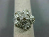 WIDE .86CT WHITE & CHOCOLATE FANCY DIAMOND 18KT WHITE GOLD MULTI FLOWER FUN RING